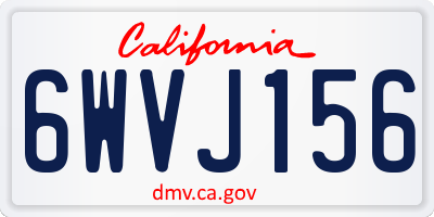 CA license plate 6WVJ156