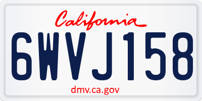 CA license plate 6WVJ158