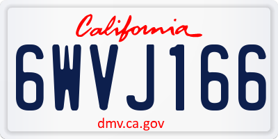 CA license plate 6WVJ166