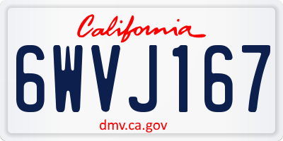 CA license plate 6WVJ167