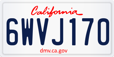 CA license plate 6WVJ170