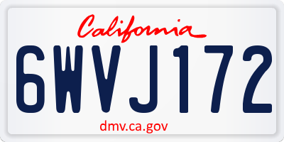 CA license plate 6WVJ172