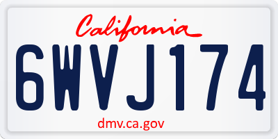 CA license plate 6WVJ174