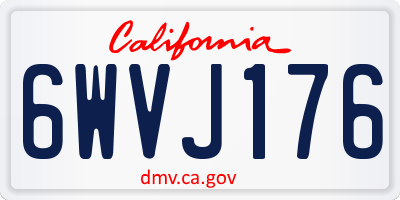 CA license plate 6WVJ176
