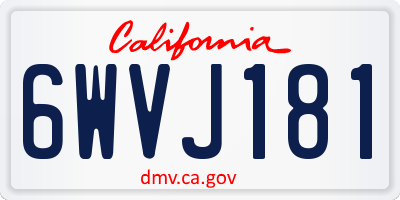 CA license plate 6WVJ181