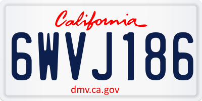 CA license plate 6WVJ186