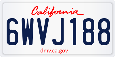 CA license plate 6WVJ188