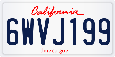 CA license plate 6WVJ199