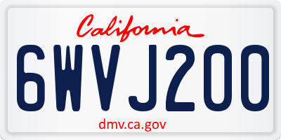 CA license plate 6WVJ200