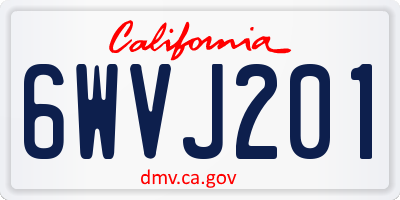 CA license plate 6WVJ201