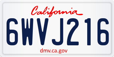 CA license plate 6WVJ216