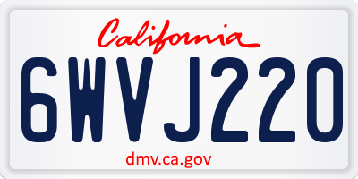 CA license plate 6WVJ220