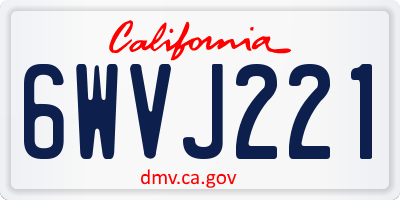 CA license plate 6WVJ221
