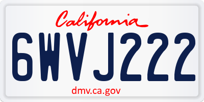 CA license plate 6WVJ222