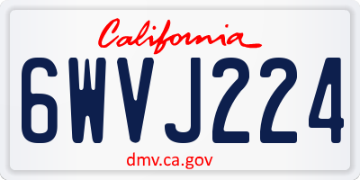 CA license plate 6WVJ224