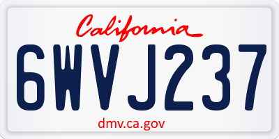CA license plate 6WVJ237