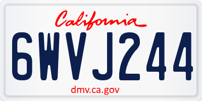 CA license plate 6WVJ244