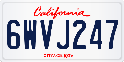 CA license plate 6WVJ247