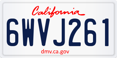 CA license plate 6WVJ261