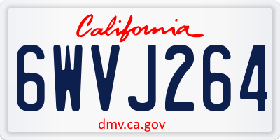 CA license plate 6WVJ264
