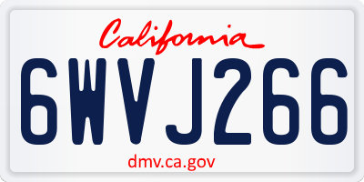 CA license plate 6WVJ266