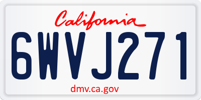 CA license plate 6WVJ271