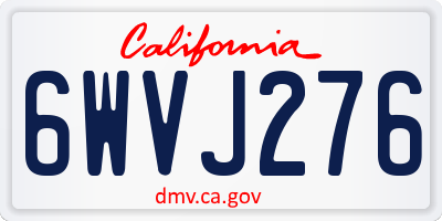 CA license plate 6WVJ276