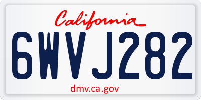 CA license plate 6WVJ282