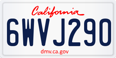 CA license plate 6WVJ290