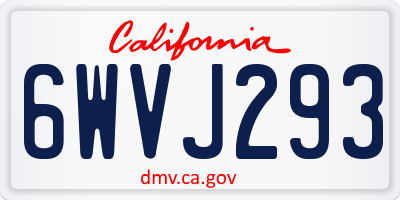 CA license plate 6WVJ293