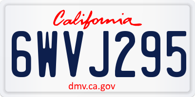 CA license plate 6WVJ295