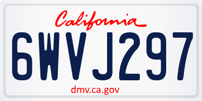 CA license plate 6WVJ297