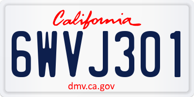 CA license plate 6WVJ301