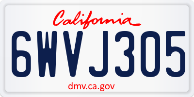 CA license plate 6WVJ305