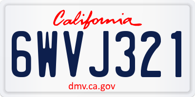 CA license plate 6WVJ321