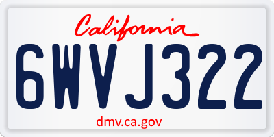 CA license plate 6WVJ322