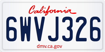 CA license plate 6WVJ326