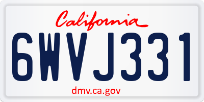 CA license plate 6WVJ331