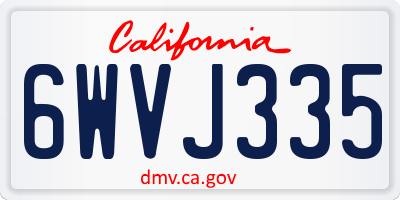 CA license plate 6WVJ335