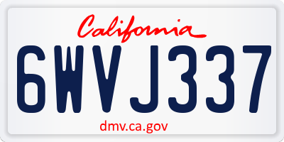 CA license plate 6WVJ337