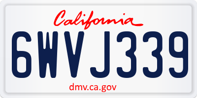 CA license plate 6WVJ339