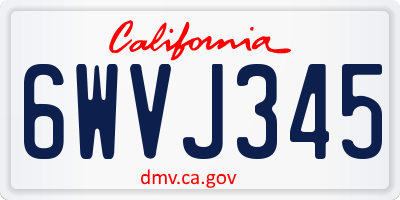 CA license plate 6WVJ345