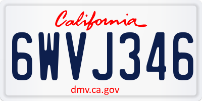 CA license plate 6WVJ346