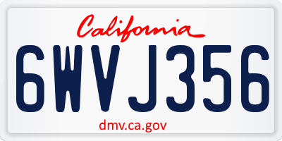 CA license plate 6WVJ356