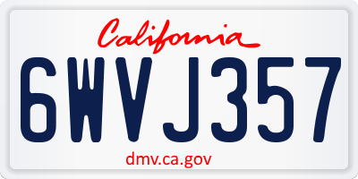CA license plate 6WVJ357