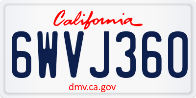 CA license plate 6WVJ360