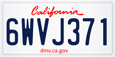 CA license plate 6WVJ371