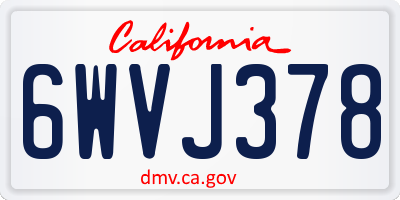 CA license plate 6WVJ378