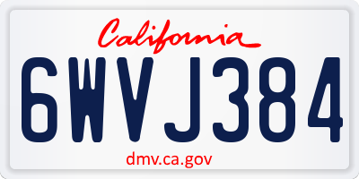 CA license plate 6WVJ384