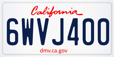 CA license plate 6WVJ400
